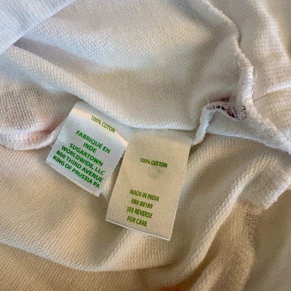 Lily Pulitzer Jensen Hearts White Puff Sleeve Sweatshirt Medium - Picture 4 of 5